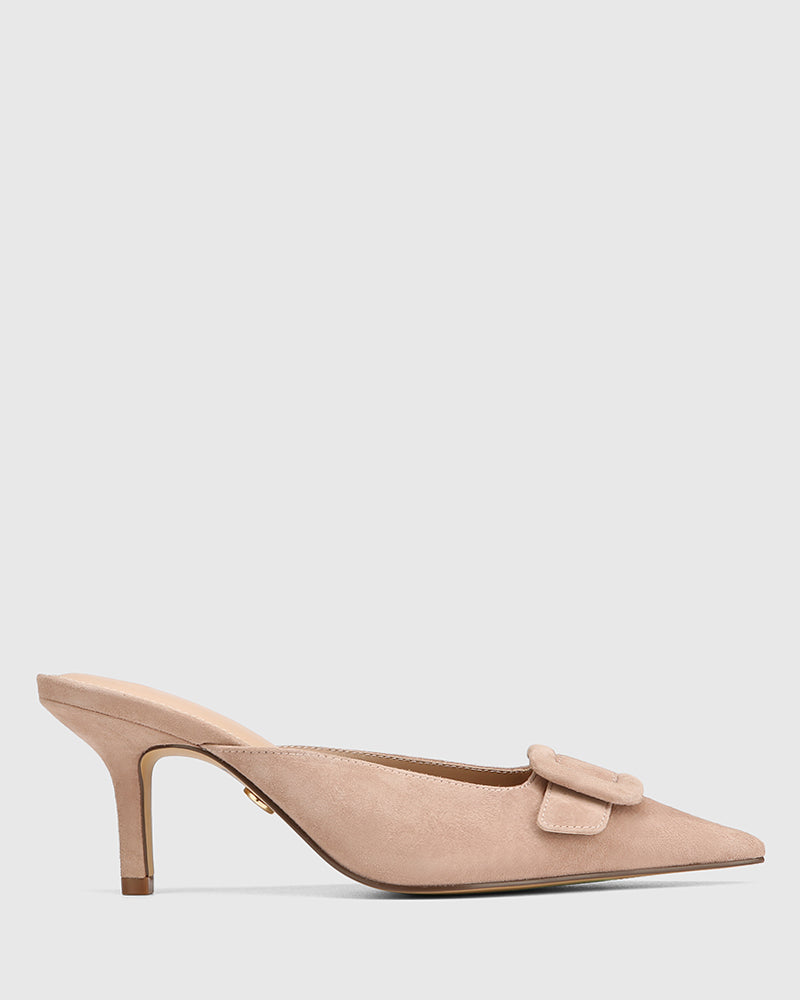 Lacina Hazelnut Suede Leather Mule