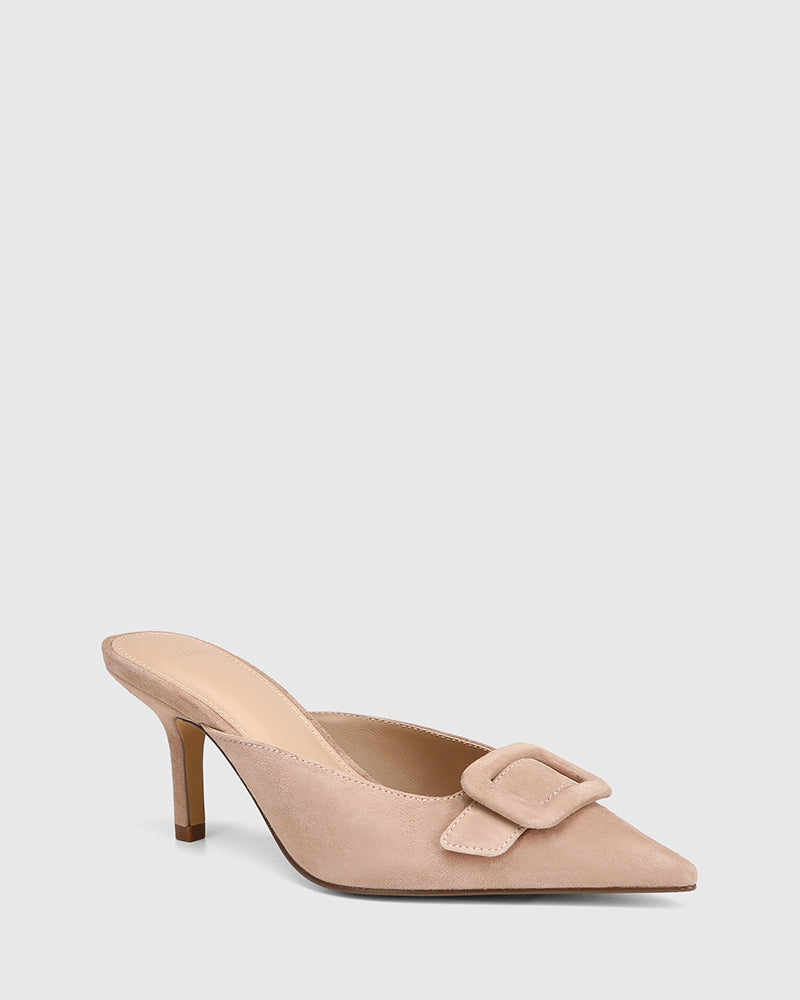 Lacina Hazelnut Suede Leather Mule