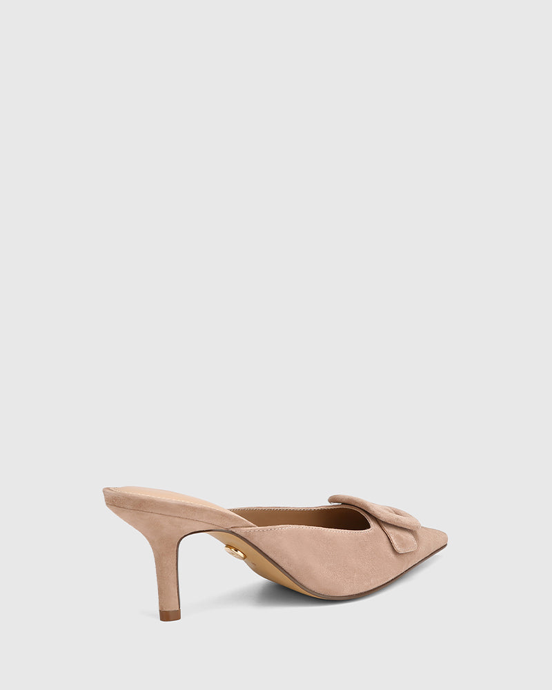 Lacina Hazelnut Suede Leather Mule