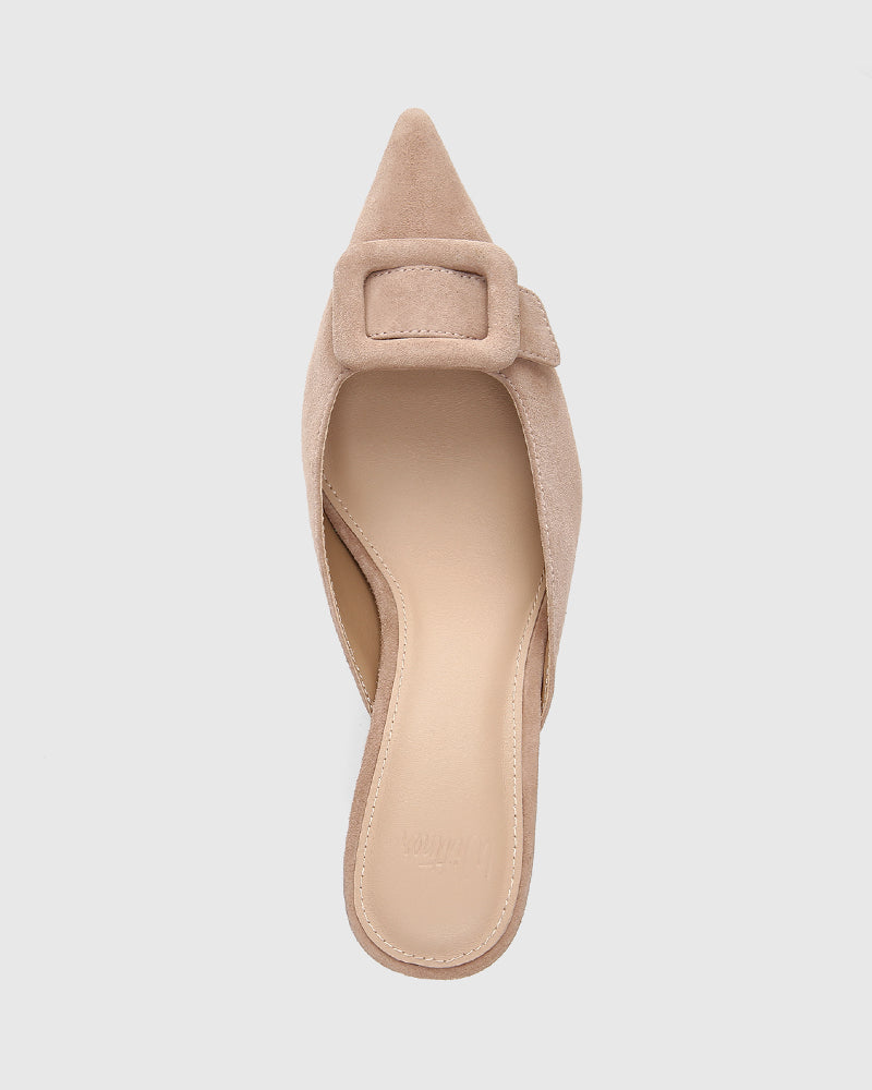 Lacina Hazelnut Suede Leather Mule