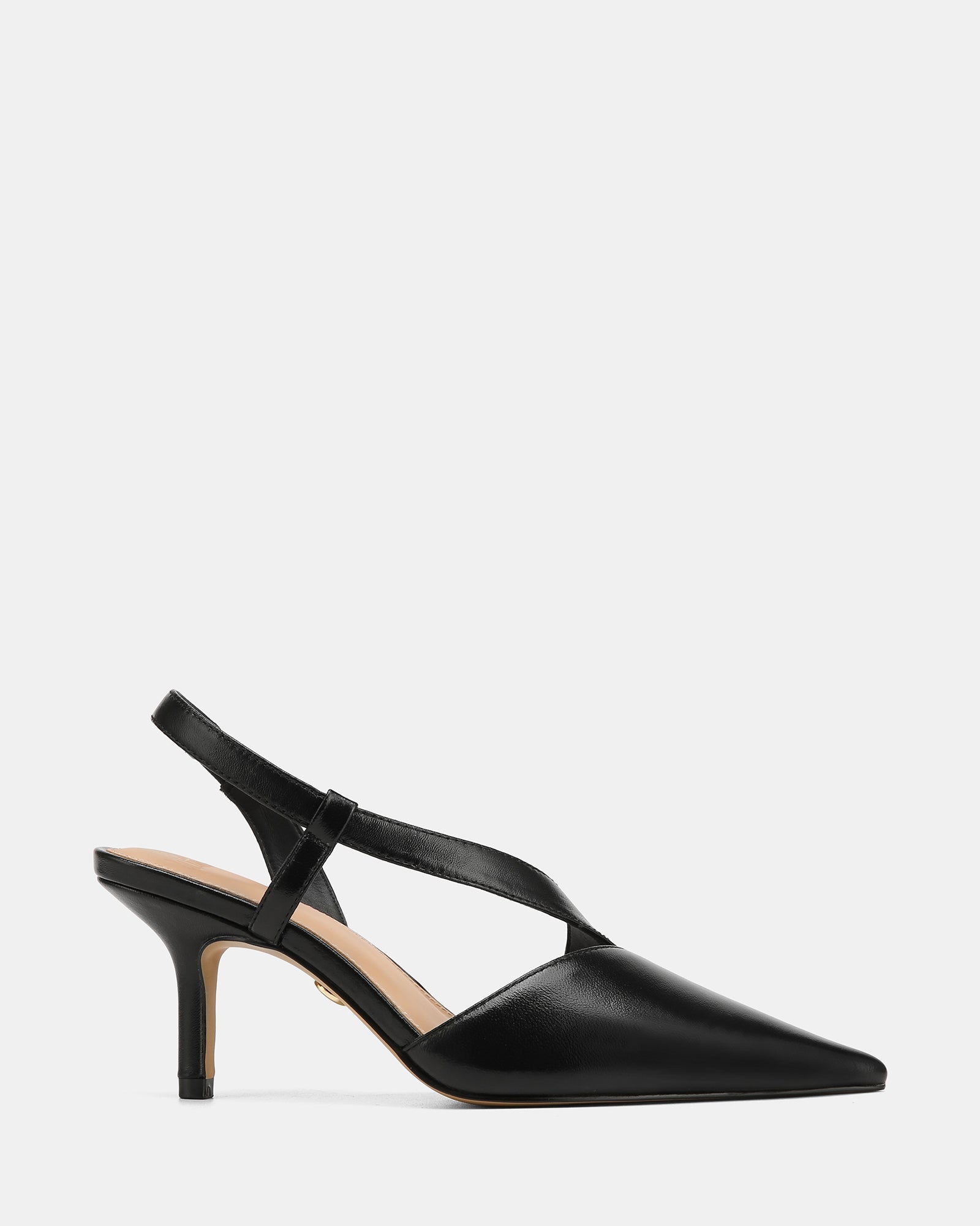 Lannie Black Leather Slingback