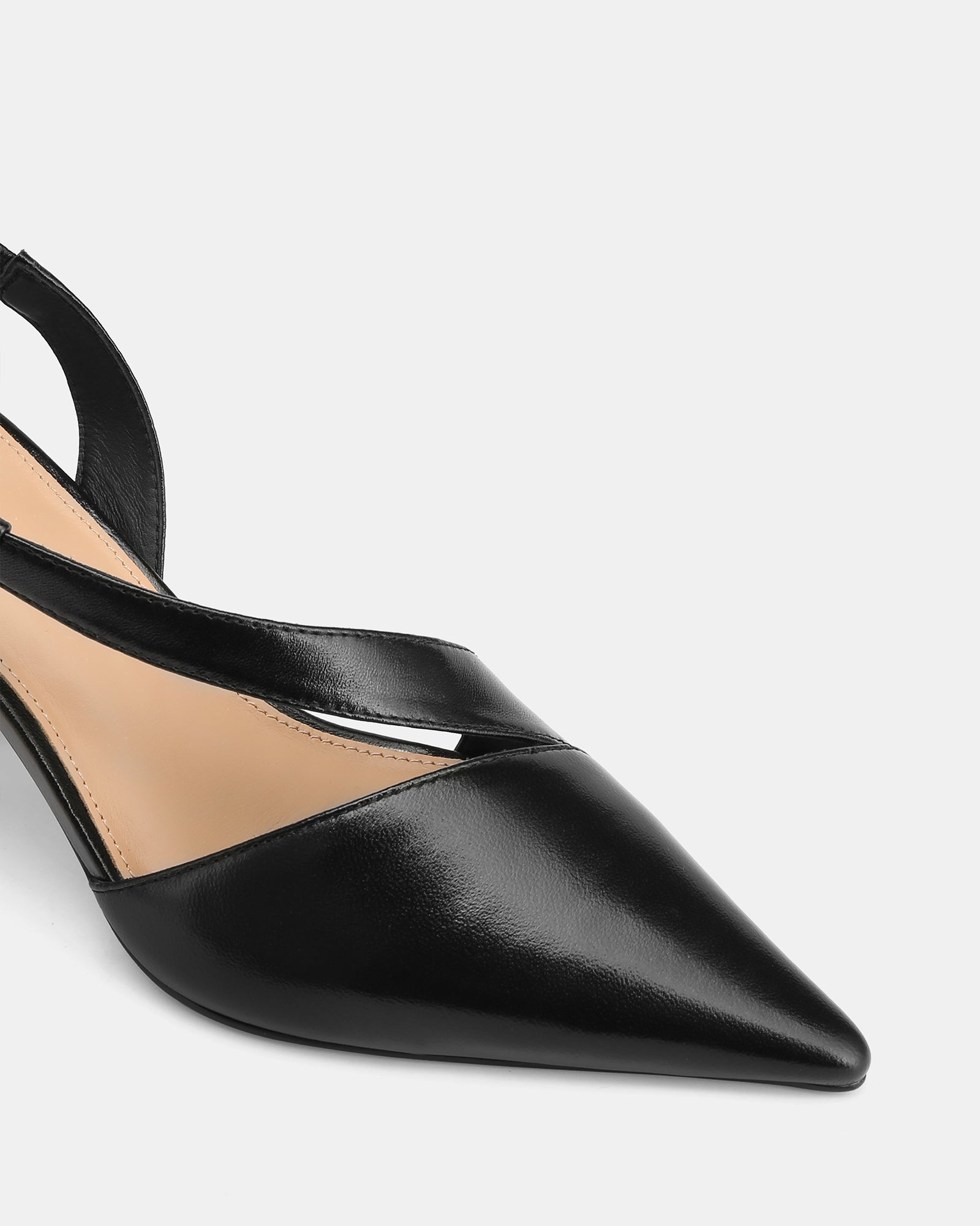 Lannie Black Leather Slingback