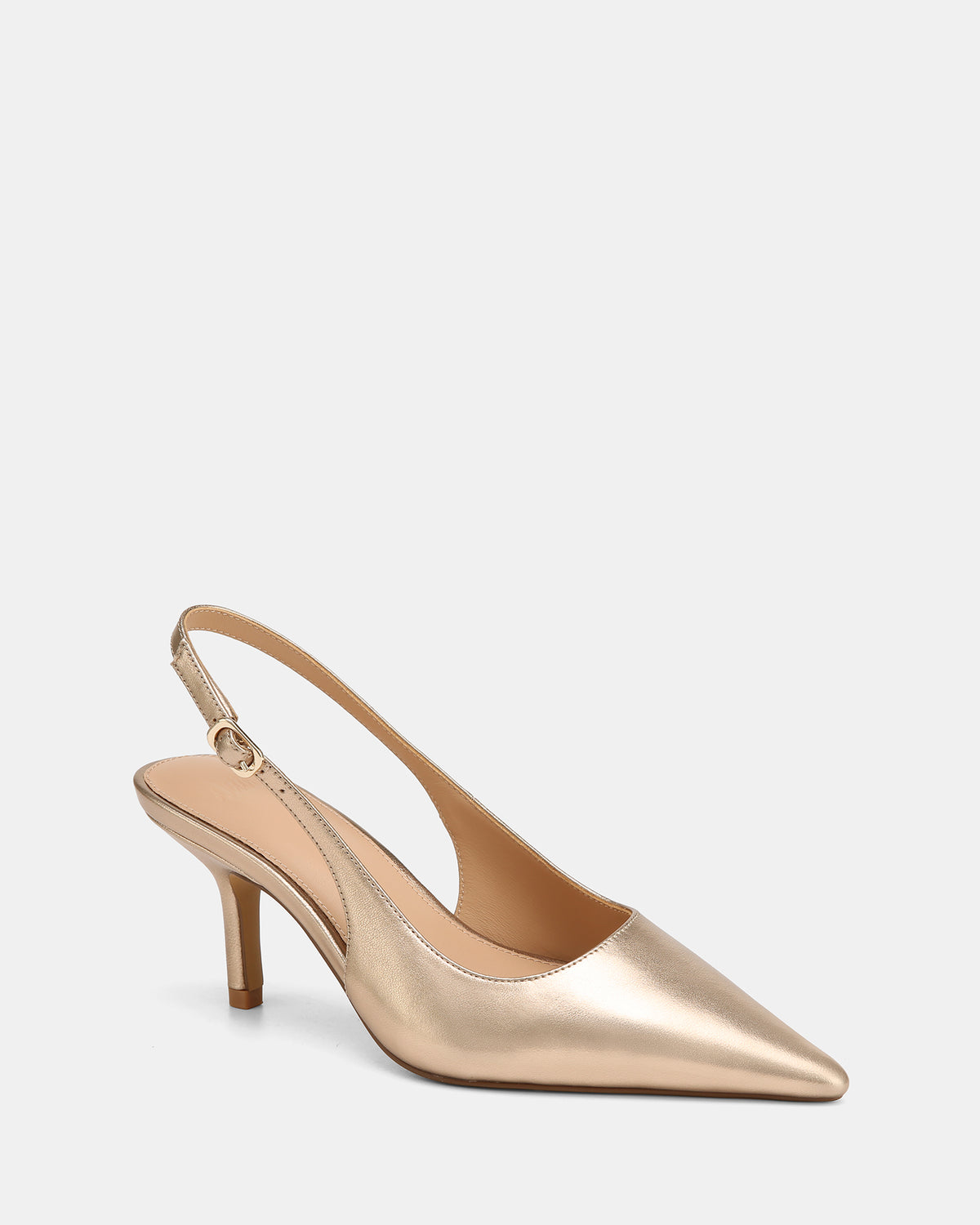 Leia Champagne Metallic Leather Slingback