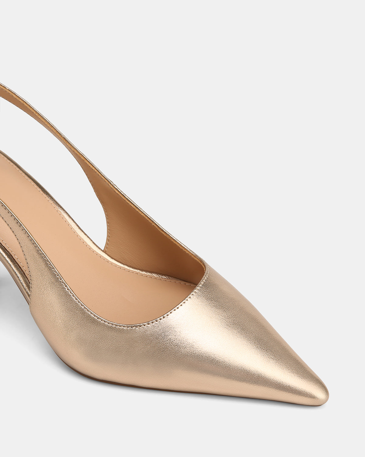 Leia Champagne Metallic Leather Slingback