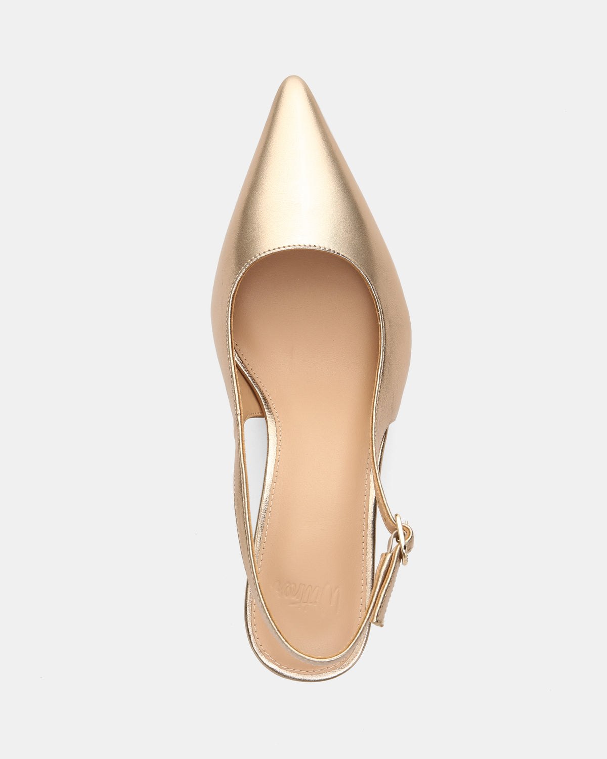 Leia Champagne Metallic Leather Slingback