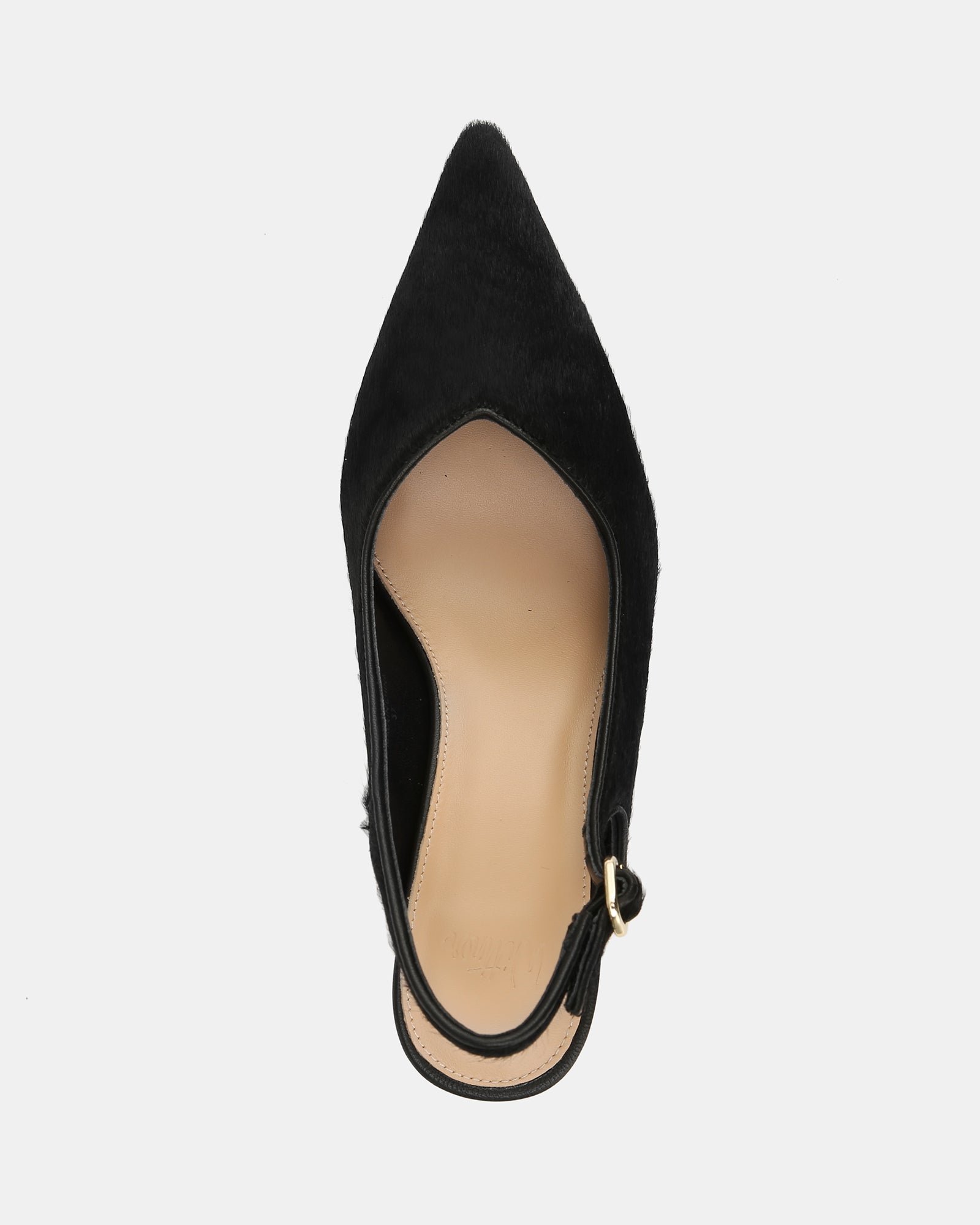Lilly Black Hair-on Leather Slingback