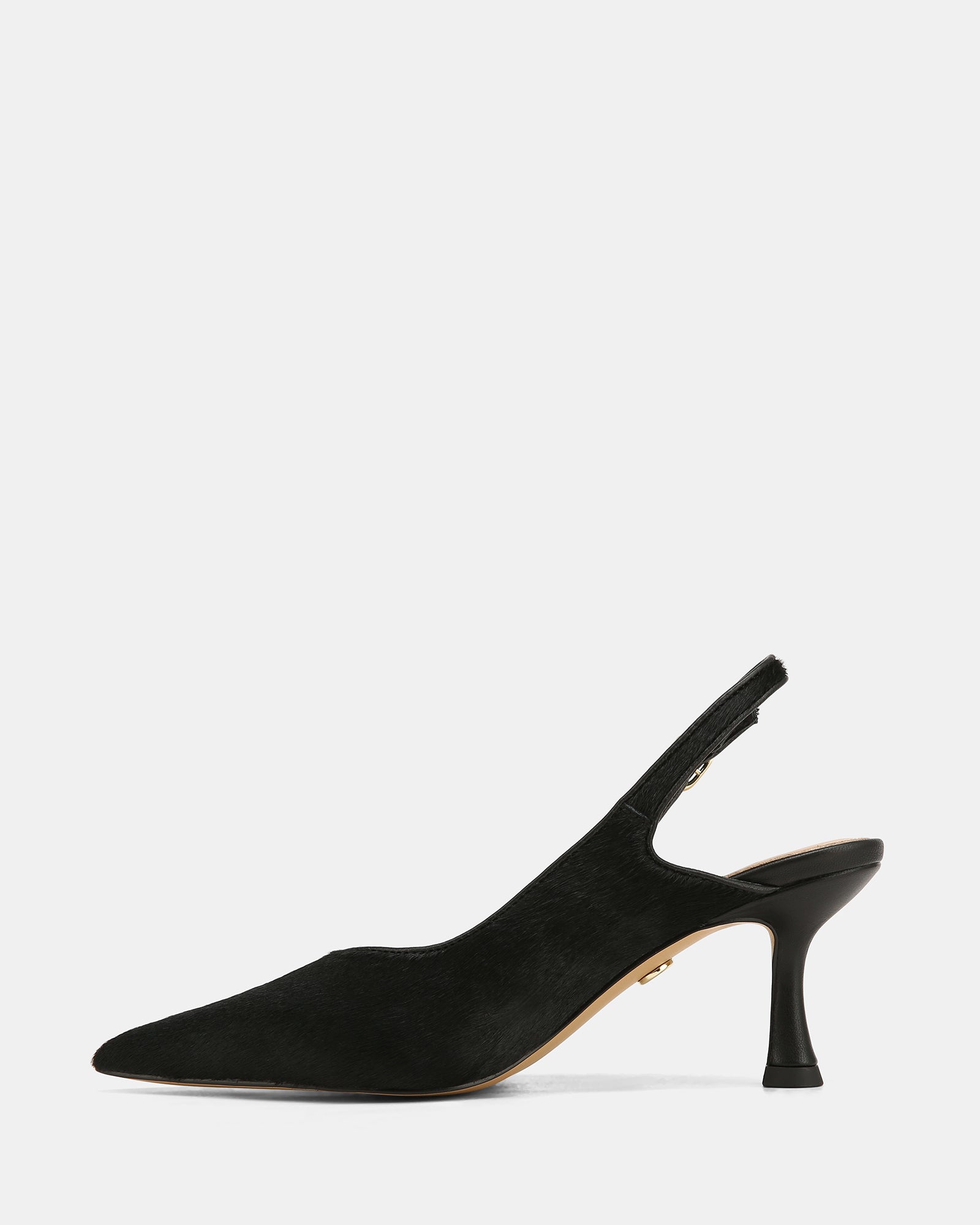 Lilly Black Hair-on Leather Slingback
