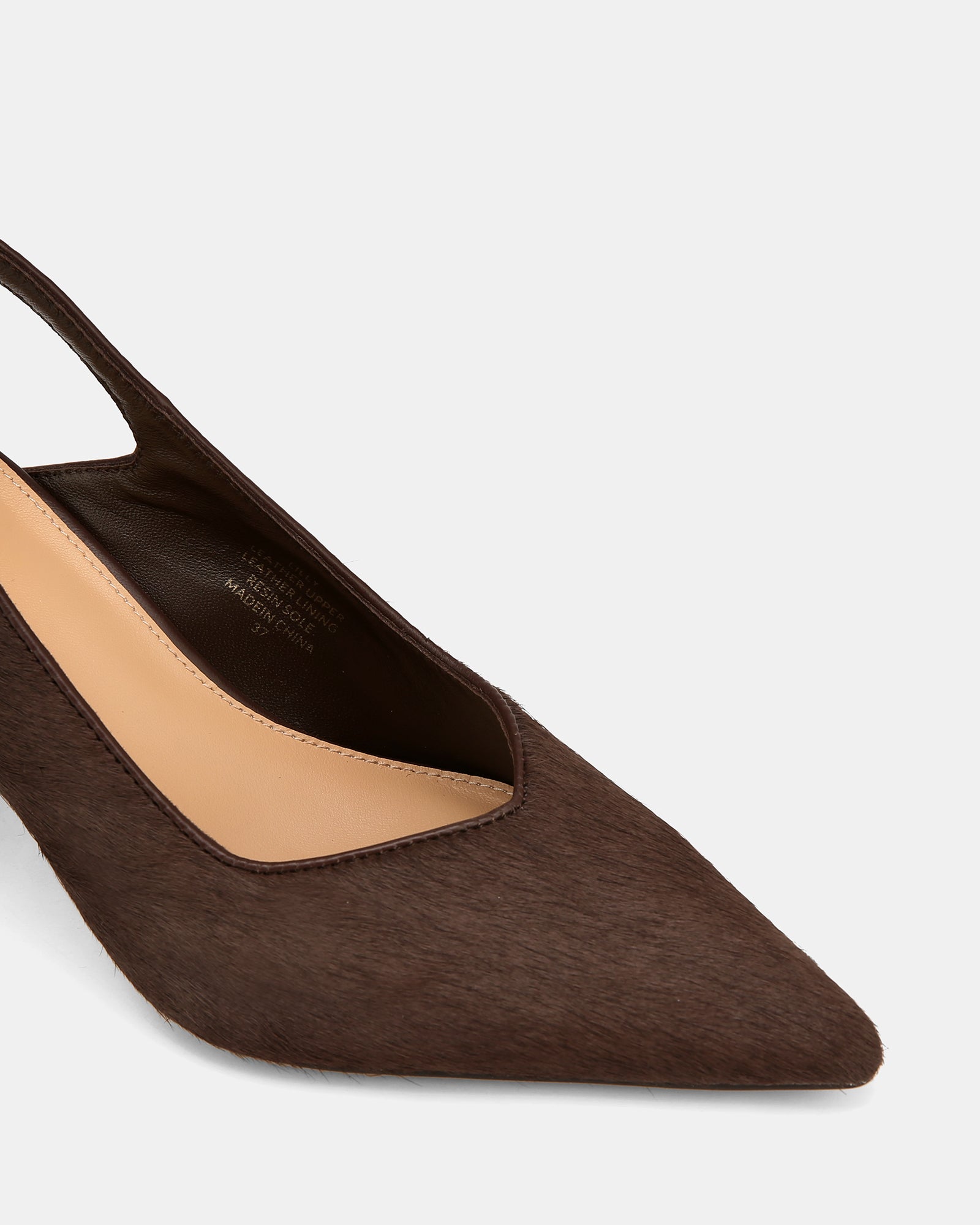 Lilly Chocolate Hair-on Leather Slingback