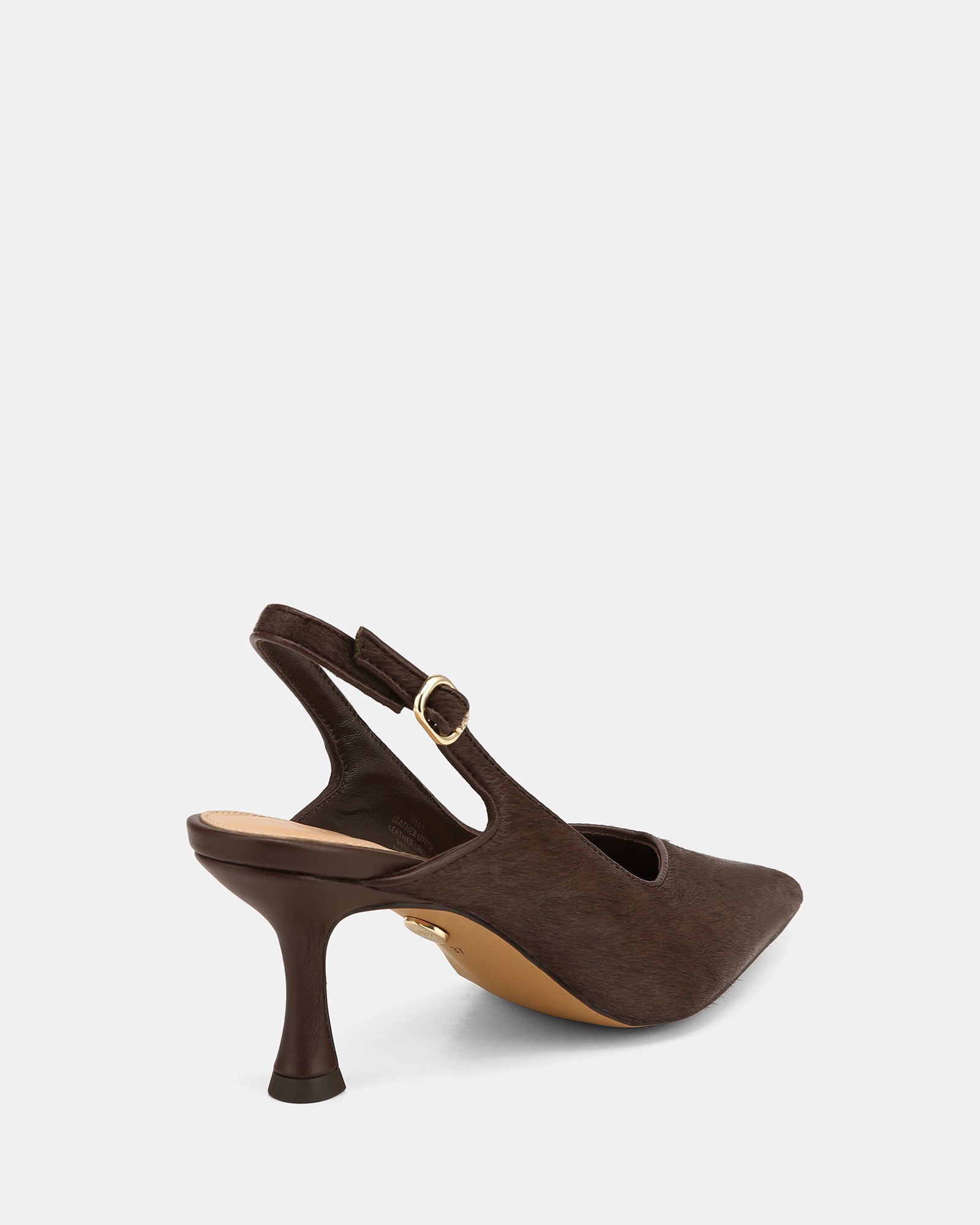 Lilly Chocolate Hair-on Leather Slingback