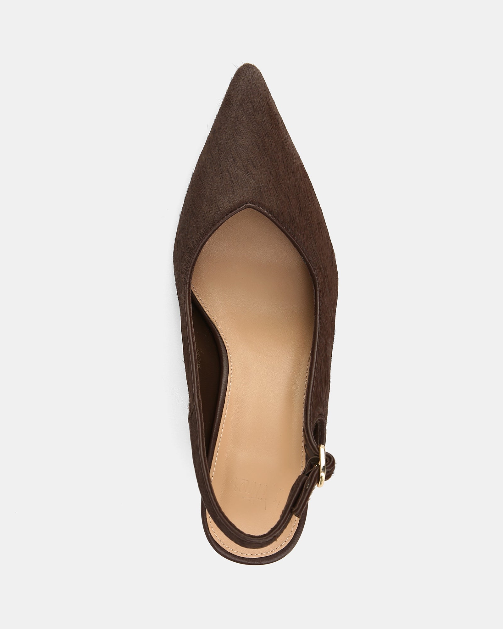 Lilly Chocolate Hair-on Leather Slingback