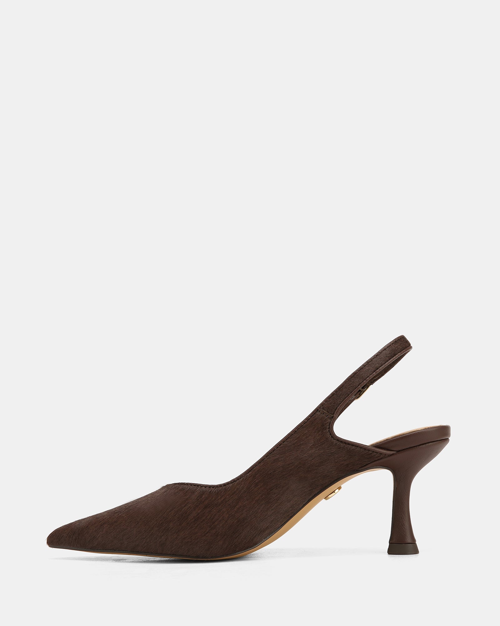 Lilly Chocolate Hair-on Leather Slingback