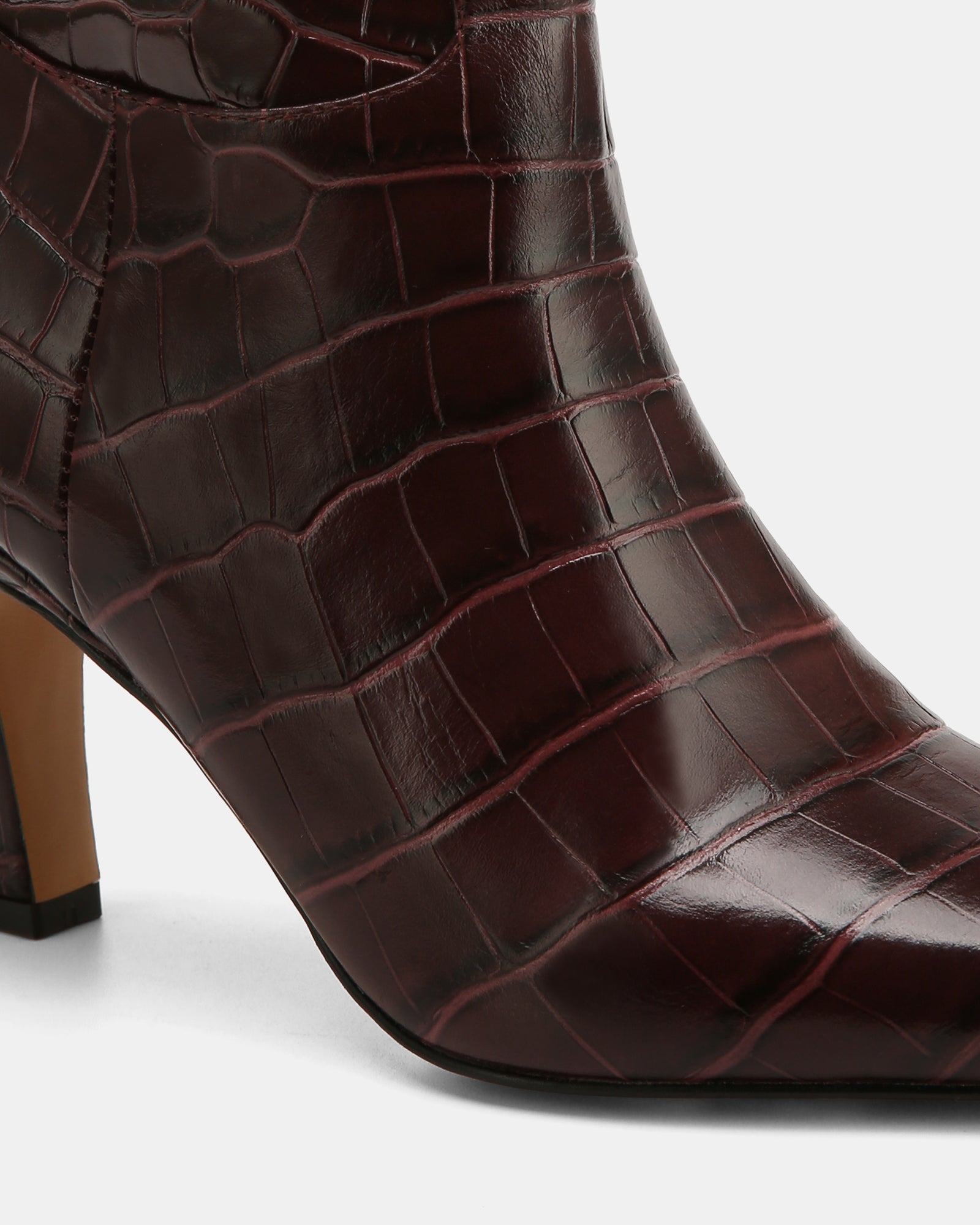 Louella Raisin Croc Embossed Leather Knee High Boot