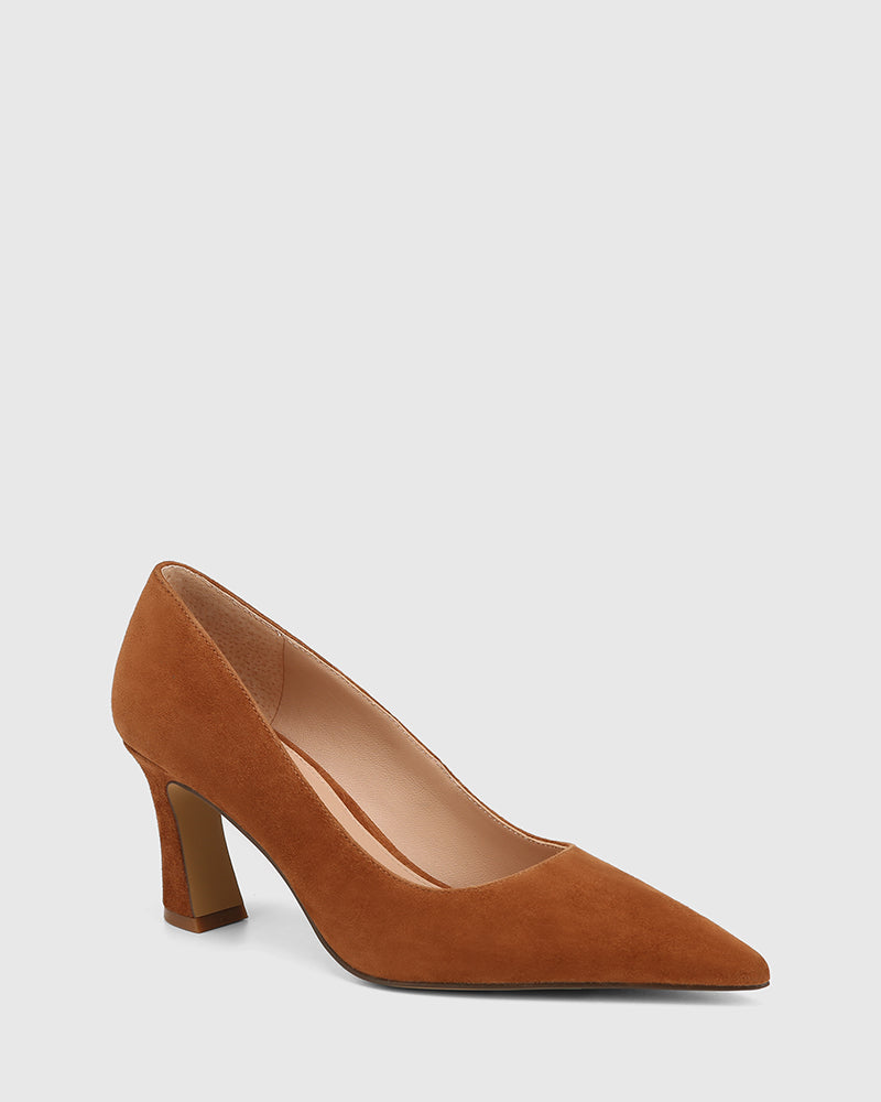 Lover Havana Tan Suede Leather Pump