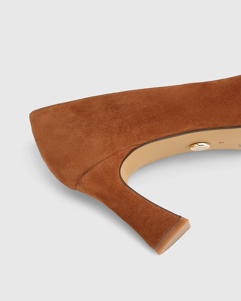 Lover Havana Tan Suede Leather Pump
