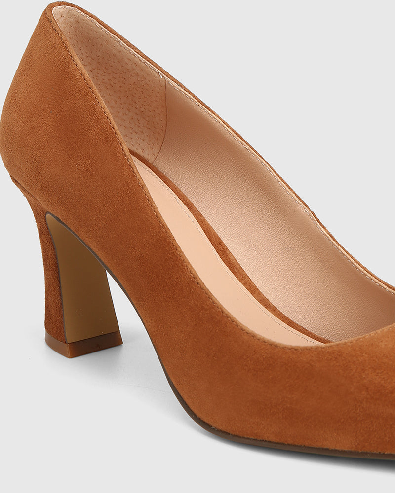Lover Havana Tan Suede Leather Pump