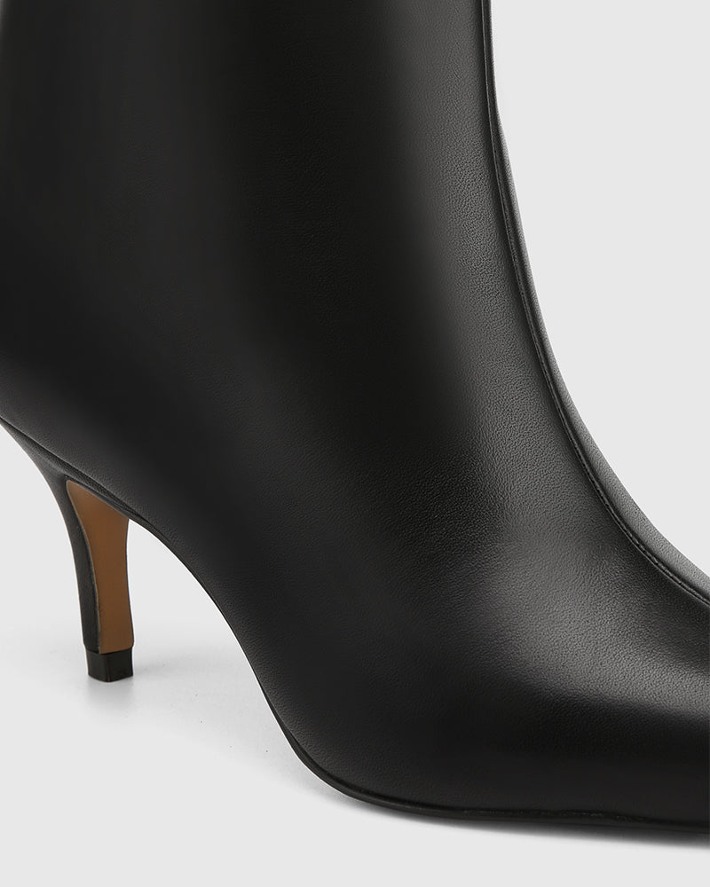 Lozana Black Leather Mid-Calf Boot