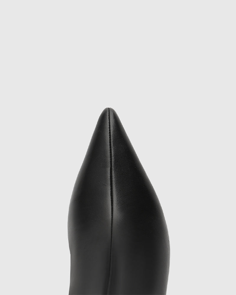 Lozana Black Leather Mid-Calf Boot