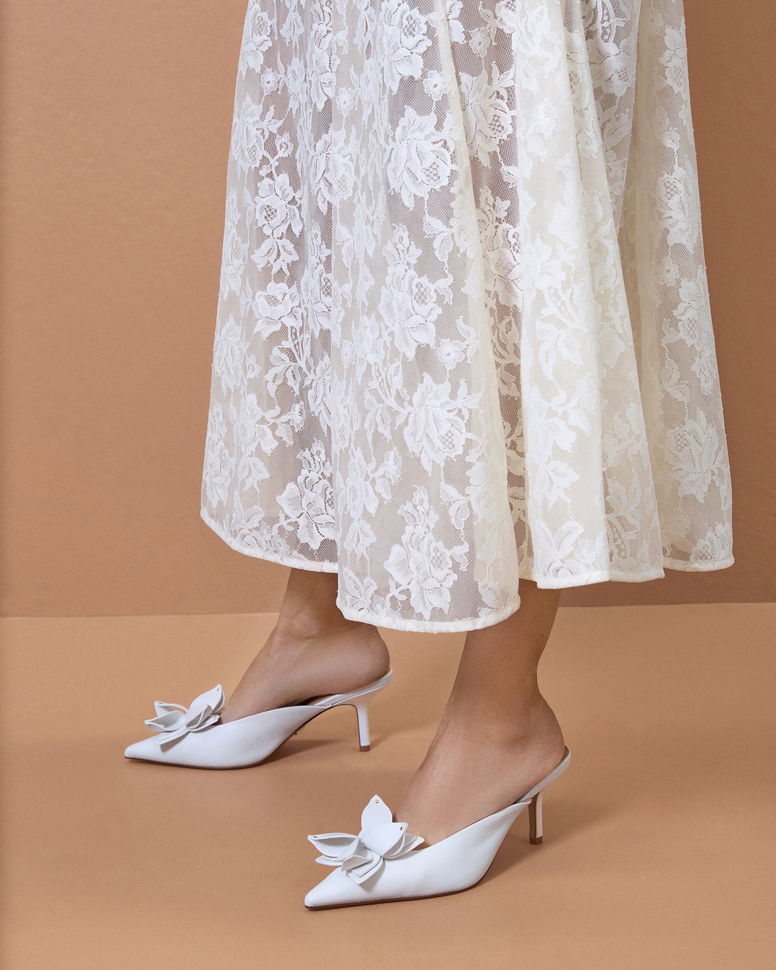 Lowe Optic White Leather Mule