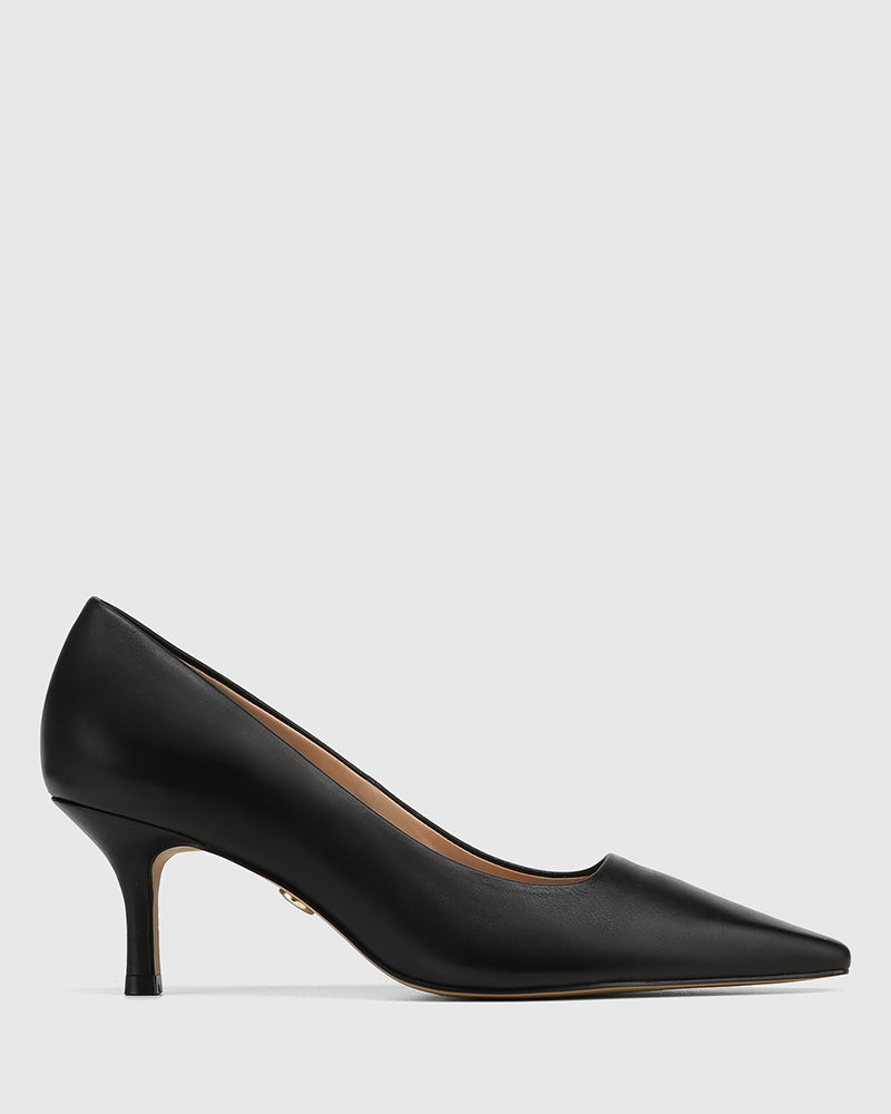 Maine Black Leather Pump