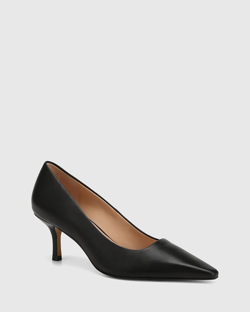 Maine Black Leather Pump