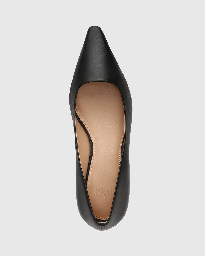 Maine Black Leather Pump