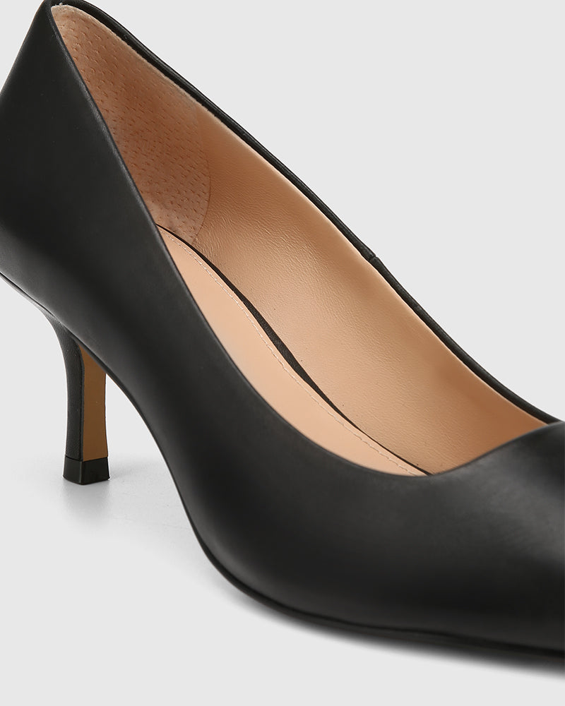 Maine Black Leather Pump