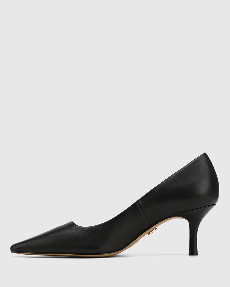 Maine Black Leather Pump