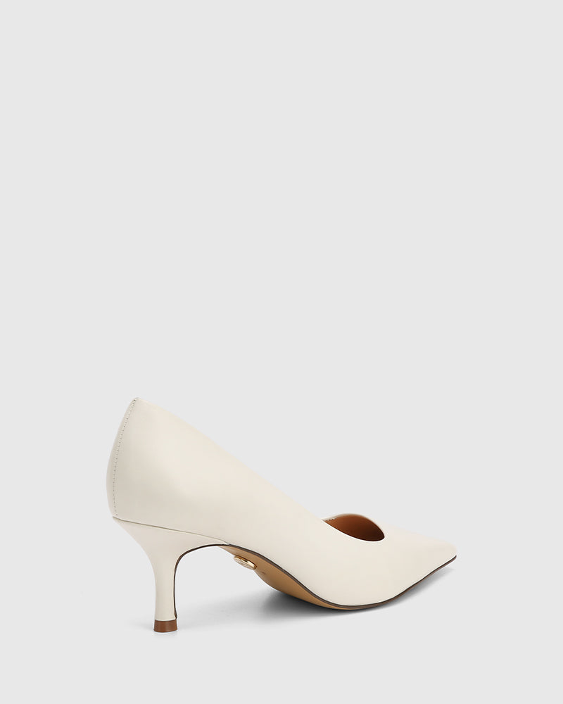 Maine Off White Leather Pump