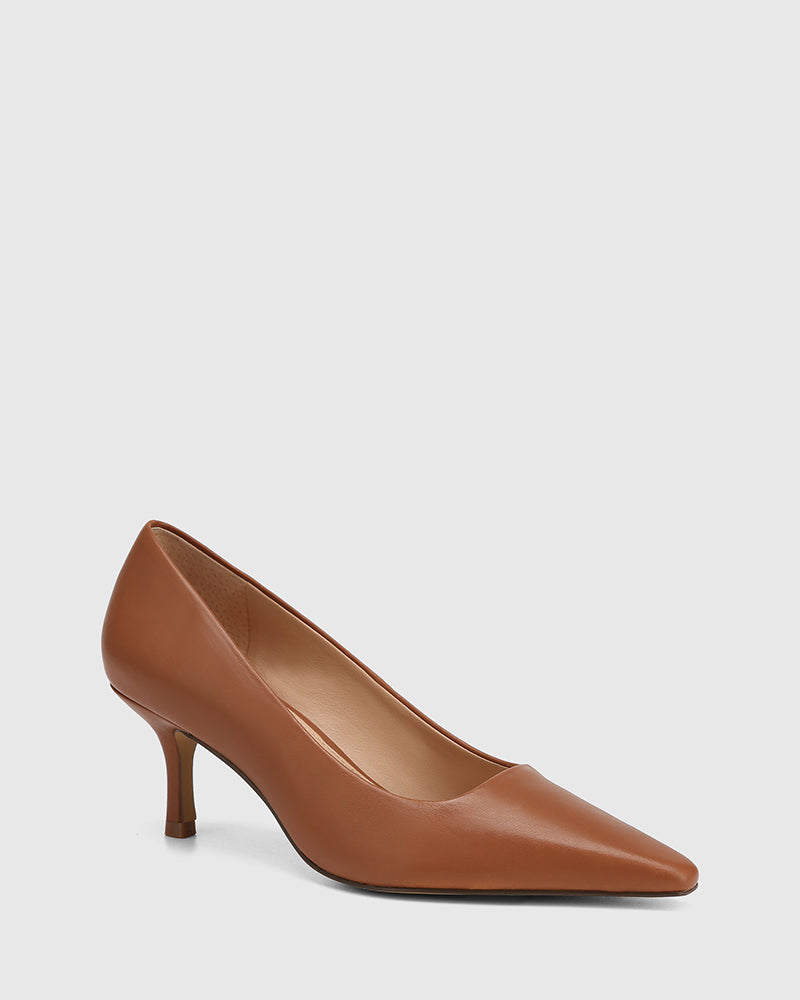 Maine Warm Cinnamon Leather Pump