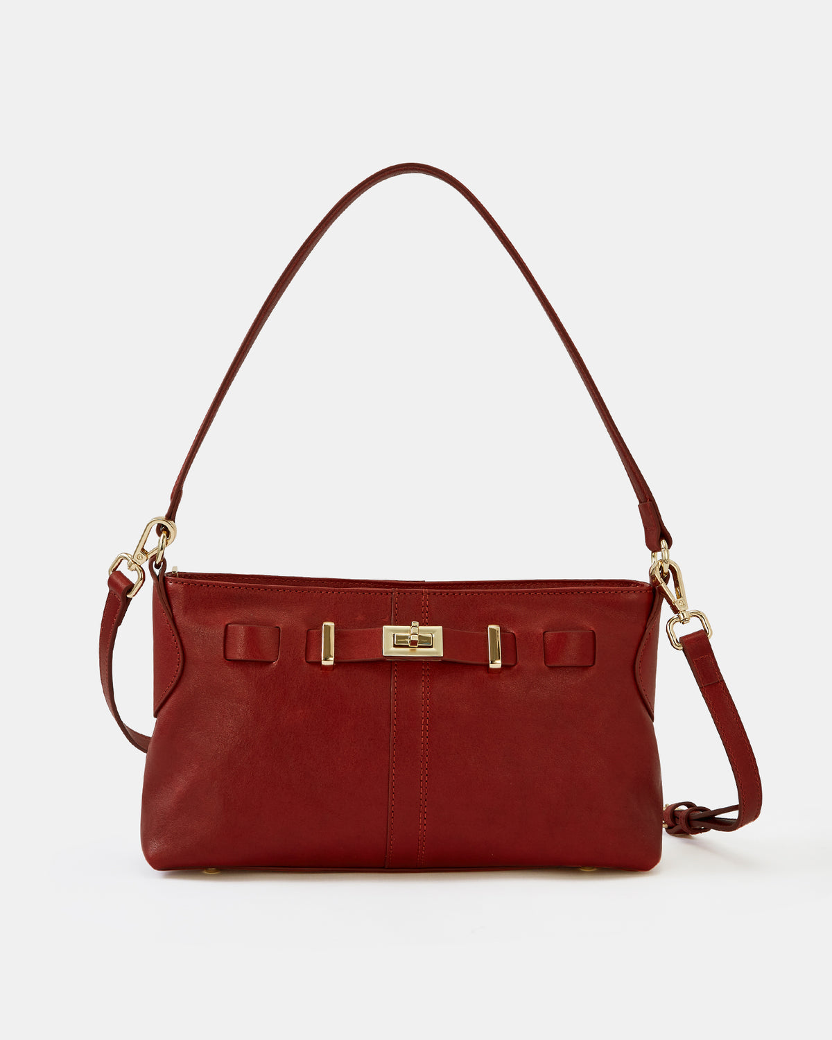 MAXY SHOULDER BAG DARK RED LEATHER