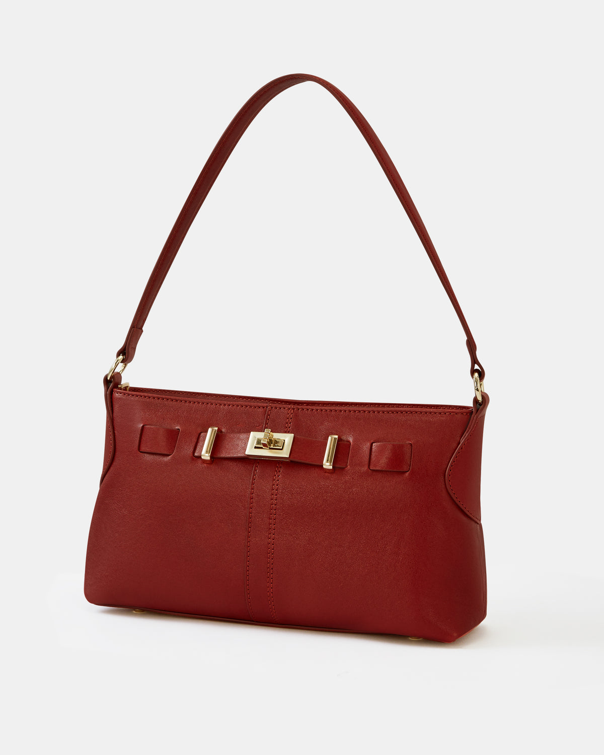 MAXY SHOULDER BAG DARK RED LEATHER