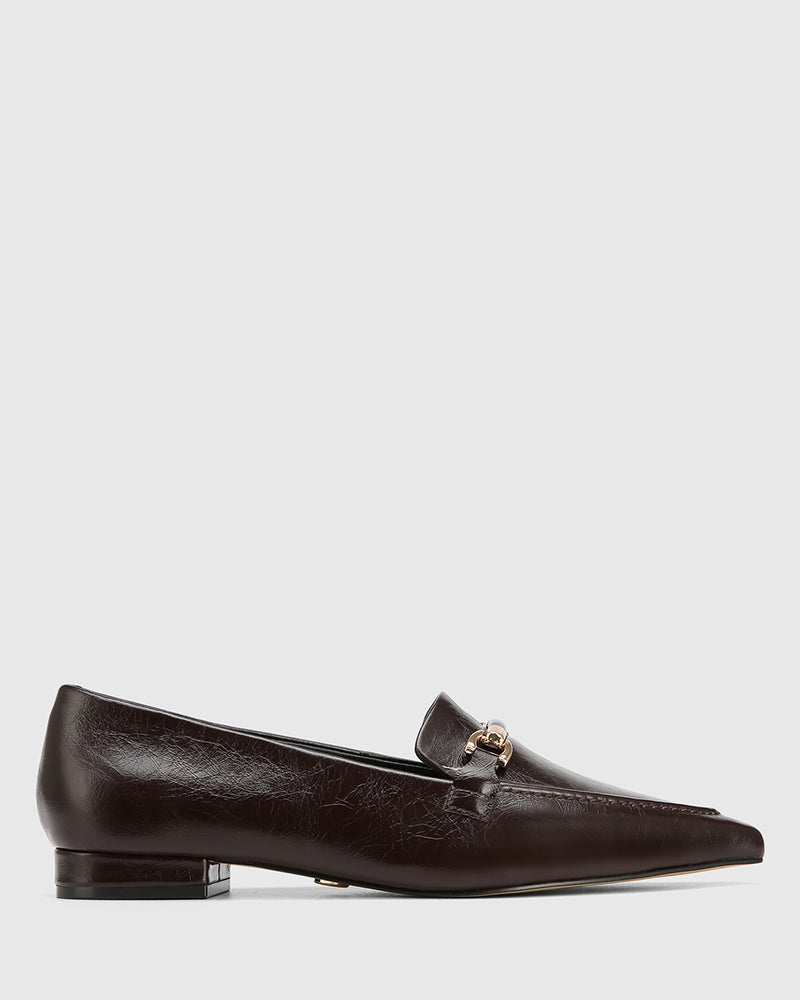 Meela Raisin Crinkle Leather Loafer