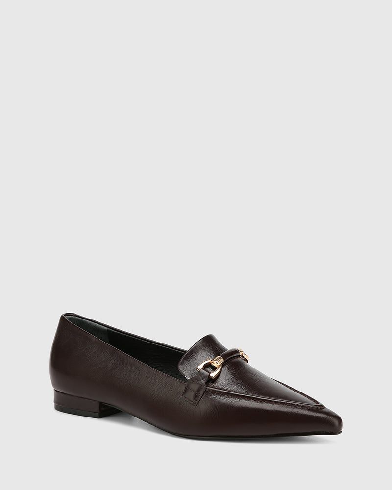 Meela Raisin Crinkle Leather Loafer
