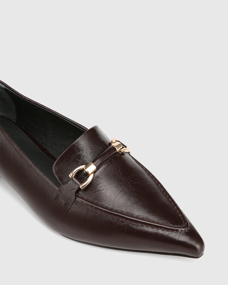 Meela Raisin Crinkle Leather Loafer