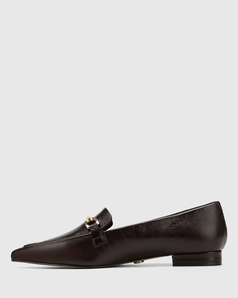 Meela Raisin Crinkle Leather Loafer