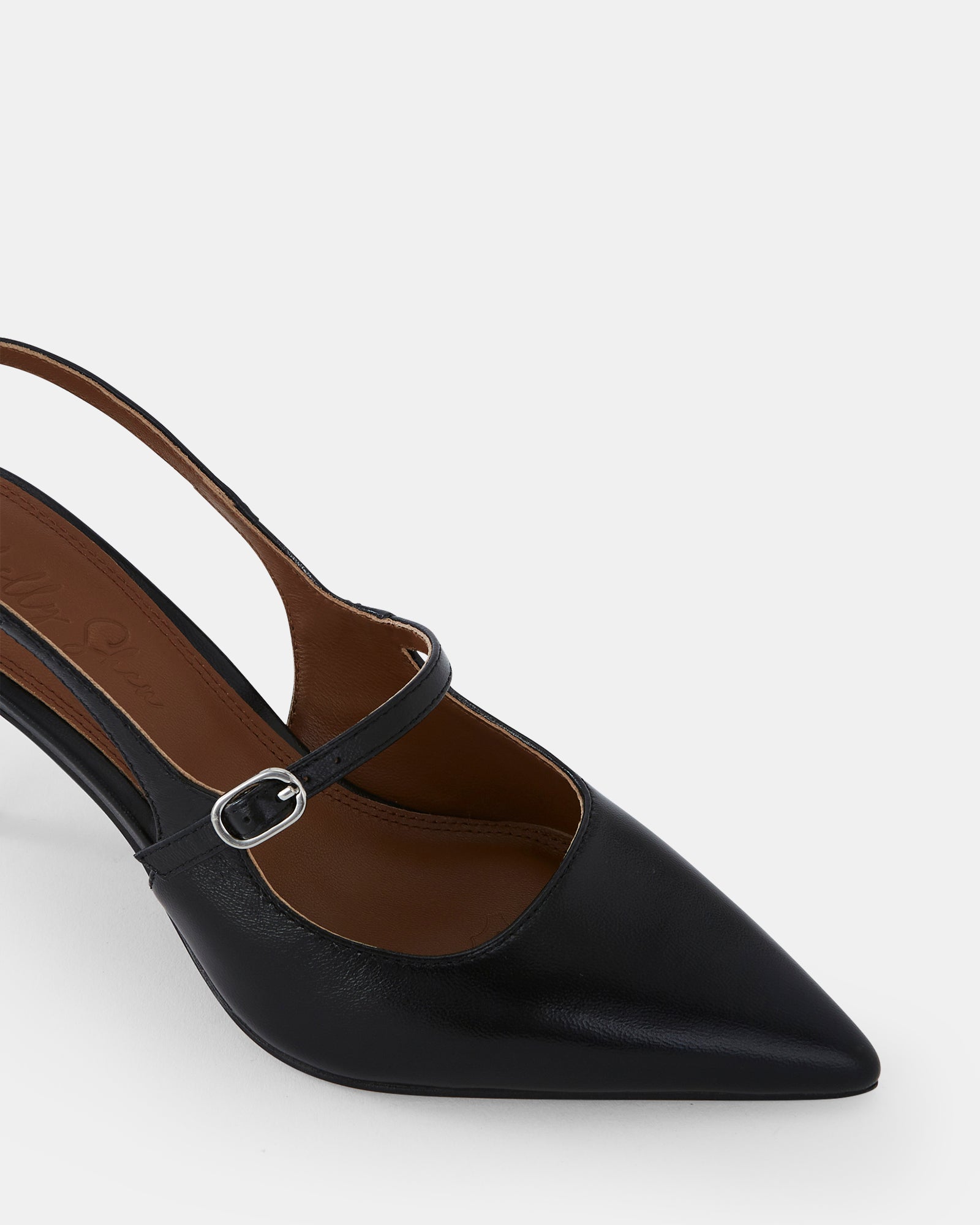 Milan Black Leather Heel