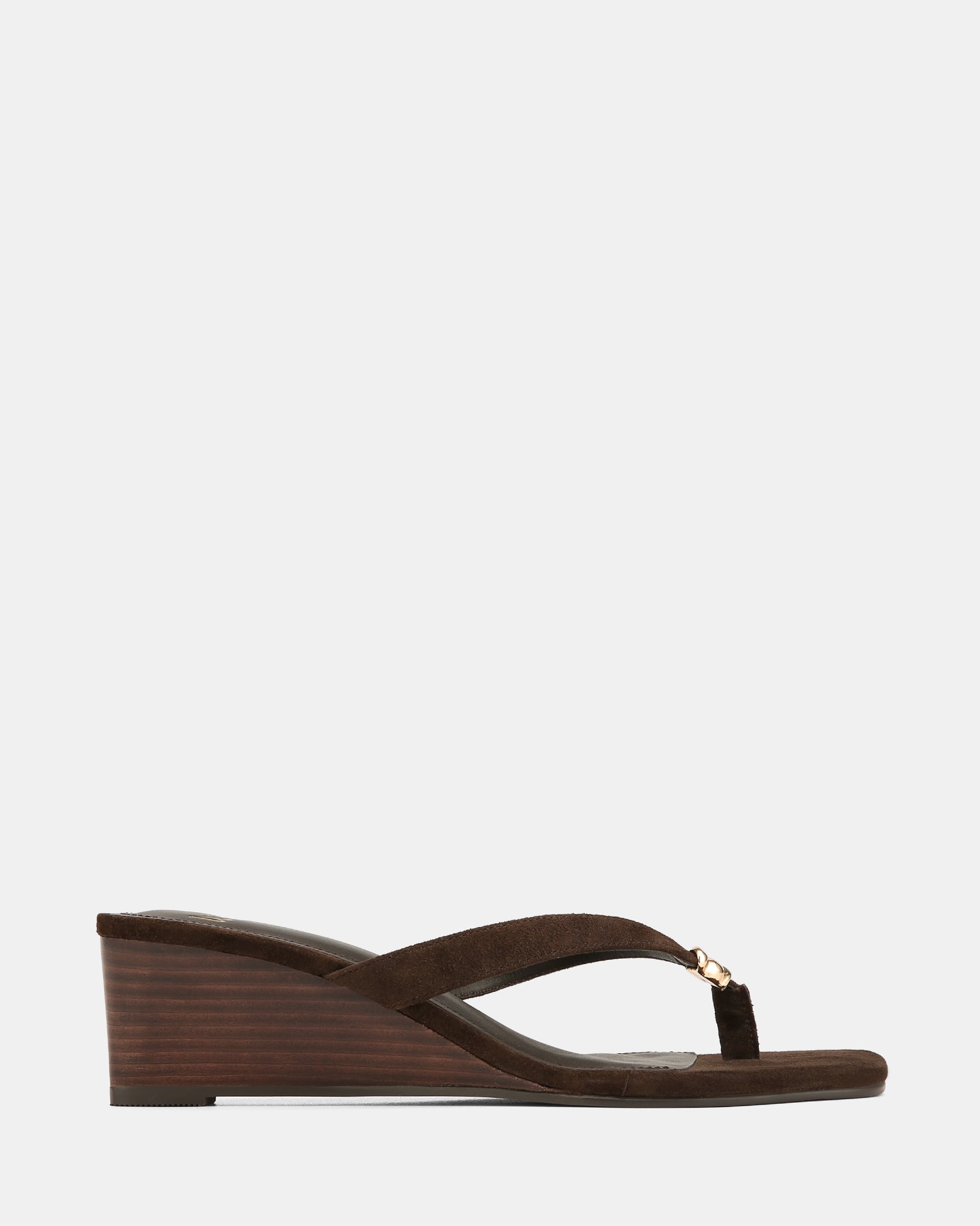 Miley Espresso Suede Leather High Wedges