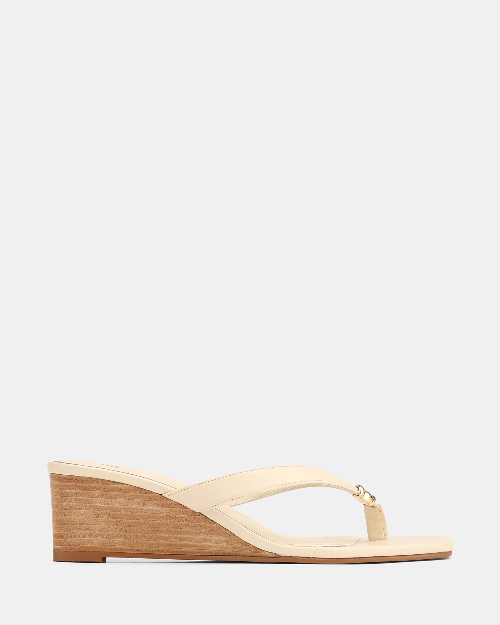 Miley Off White Leather High Wedges