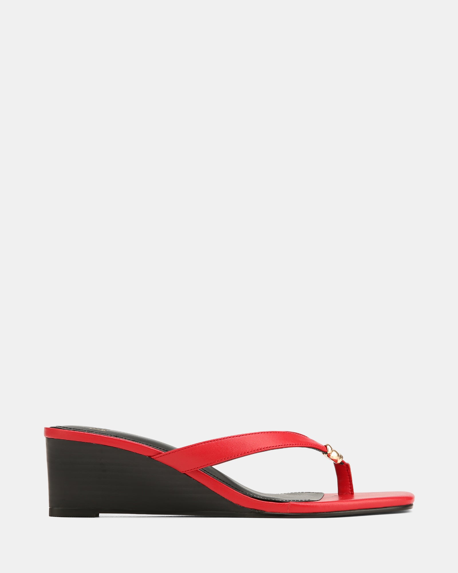 Miley Red Leather Wedge