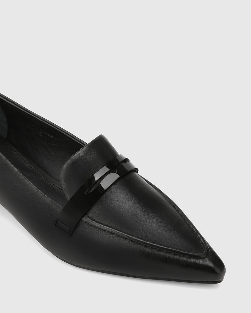 Moira Black Leather Loafer
