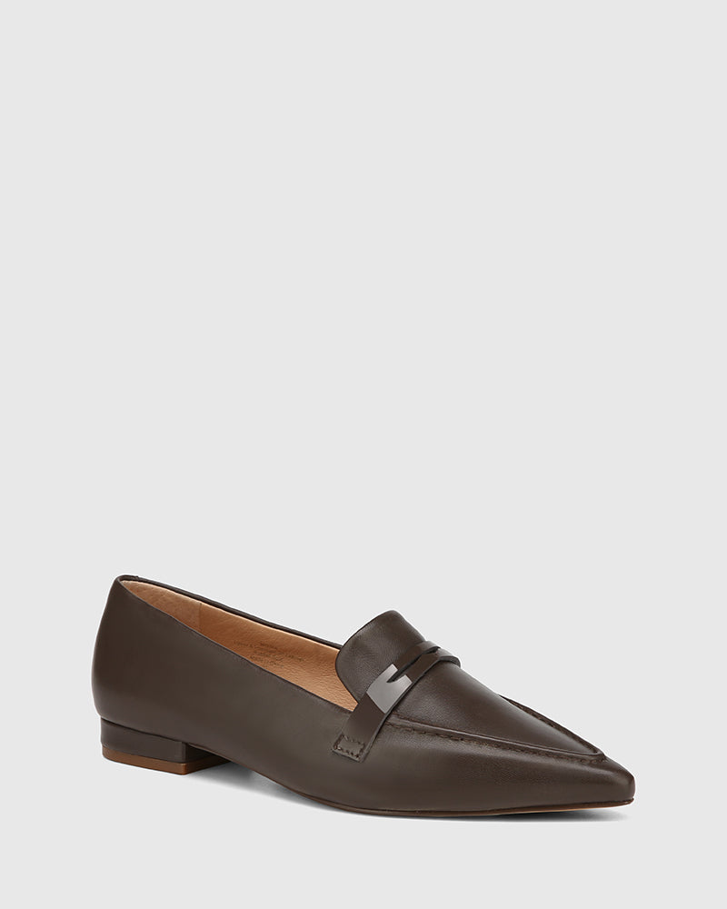 Moira Espresso Leather Loafer