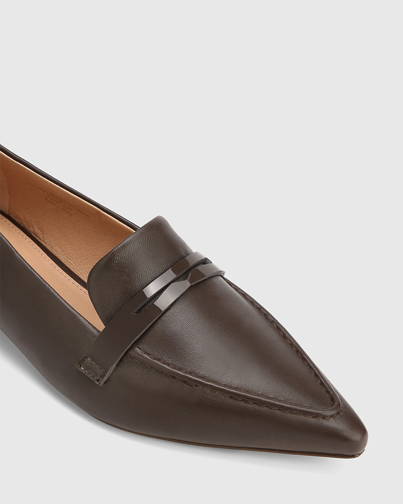 Moira Espresso Leather Loafer