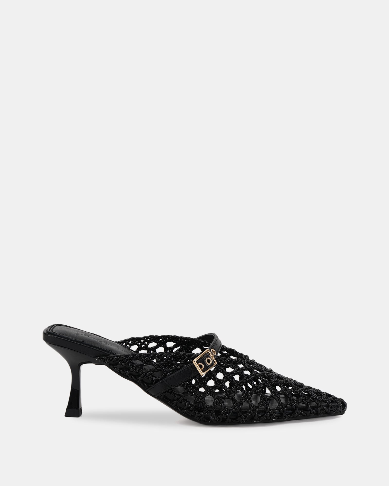 Monaco Black Leather Mule