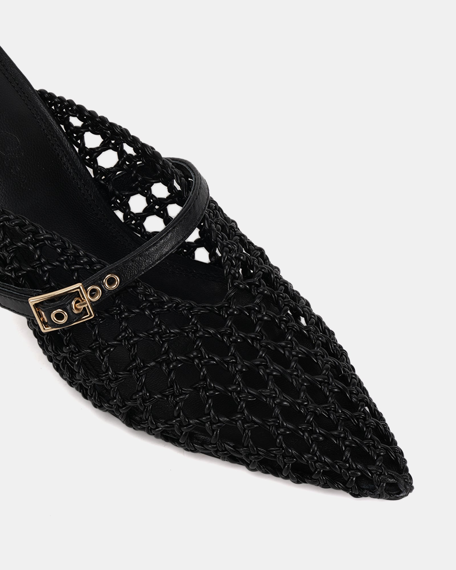 Monaco Black Leather Mule