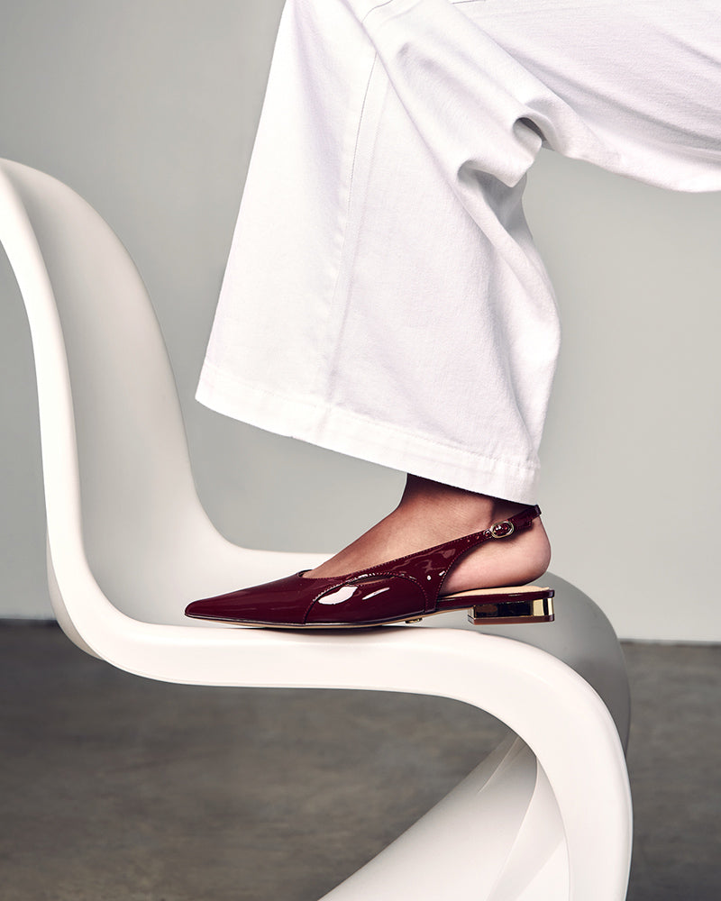 Margaret Scarlet Patent Leather Slingback