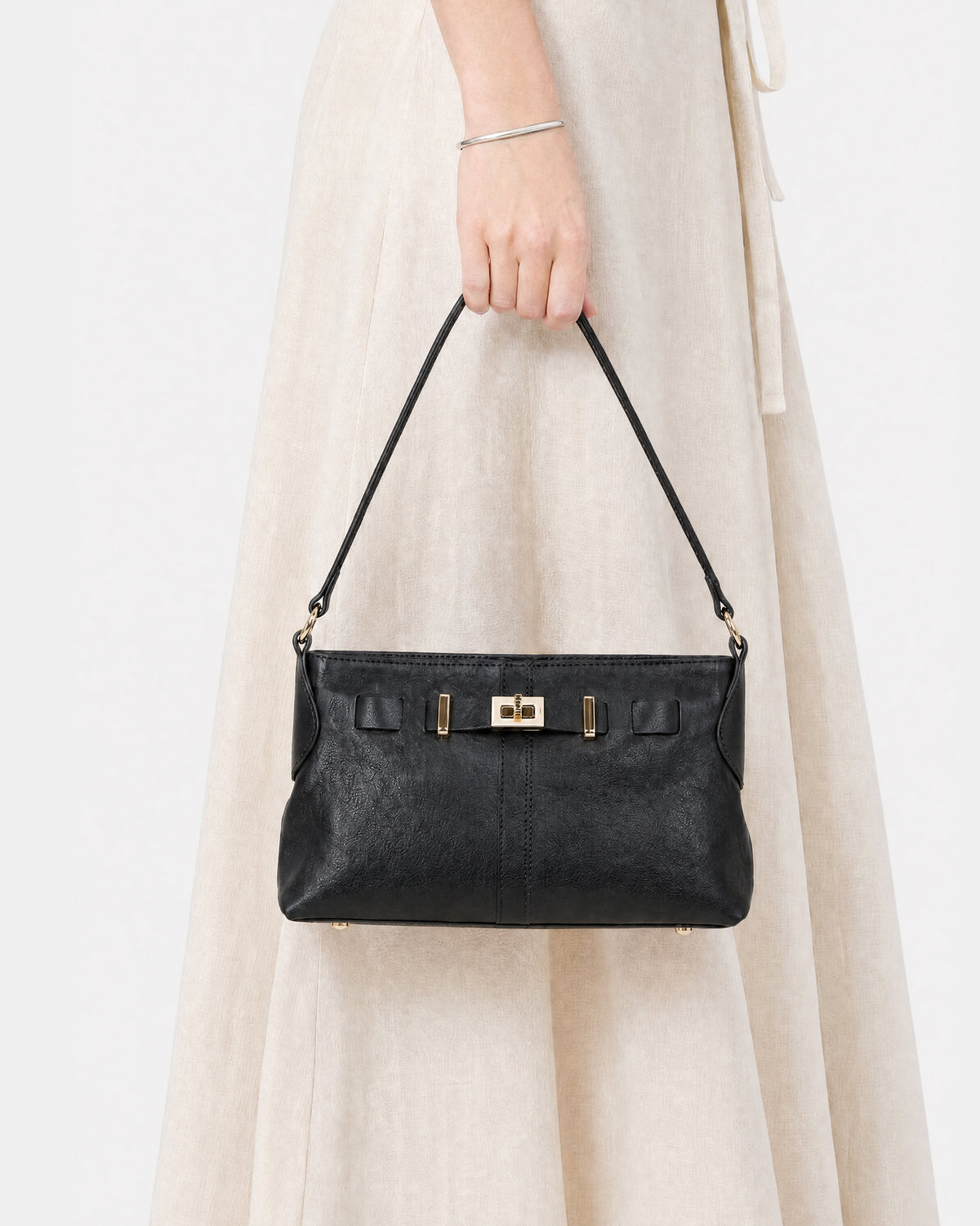 MAXY SHOULDER BAG BLACK LEATHER