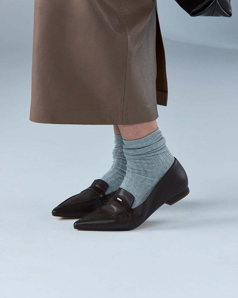 Moira Espresso Leather Loafer