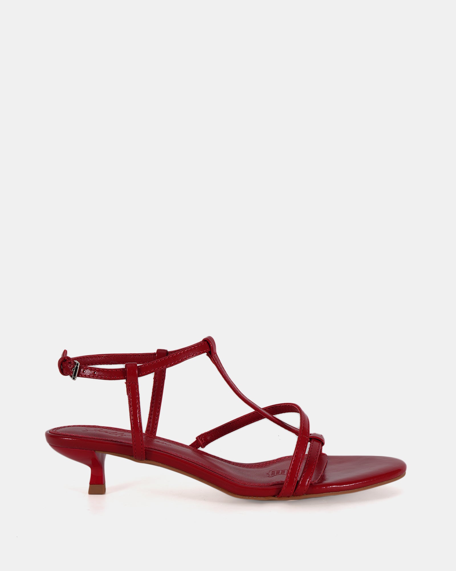 Nancy Red Leather Strappy Heel