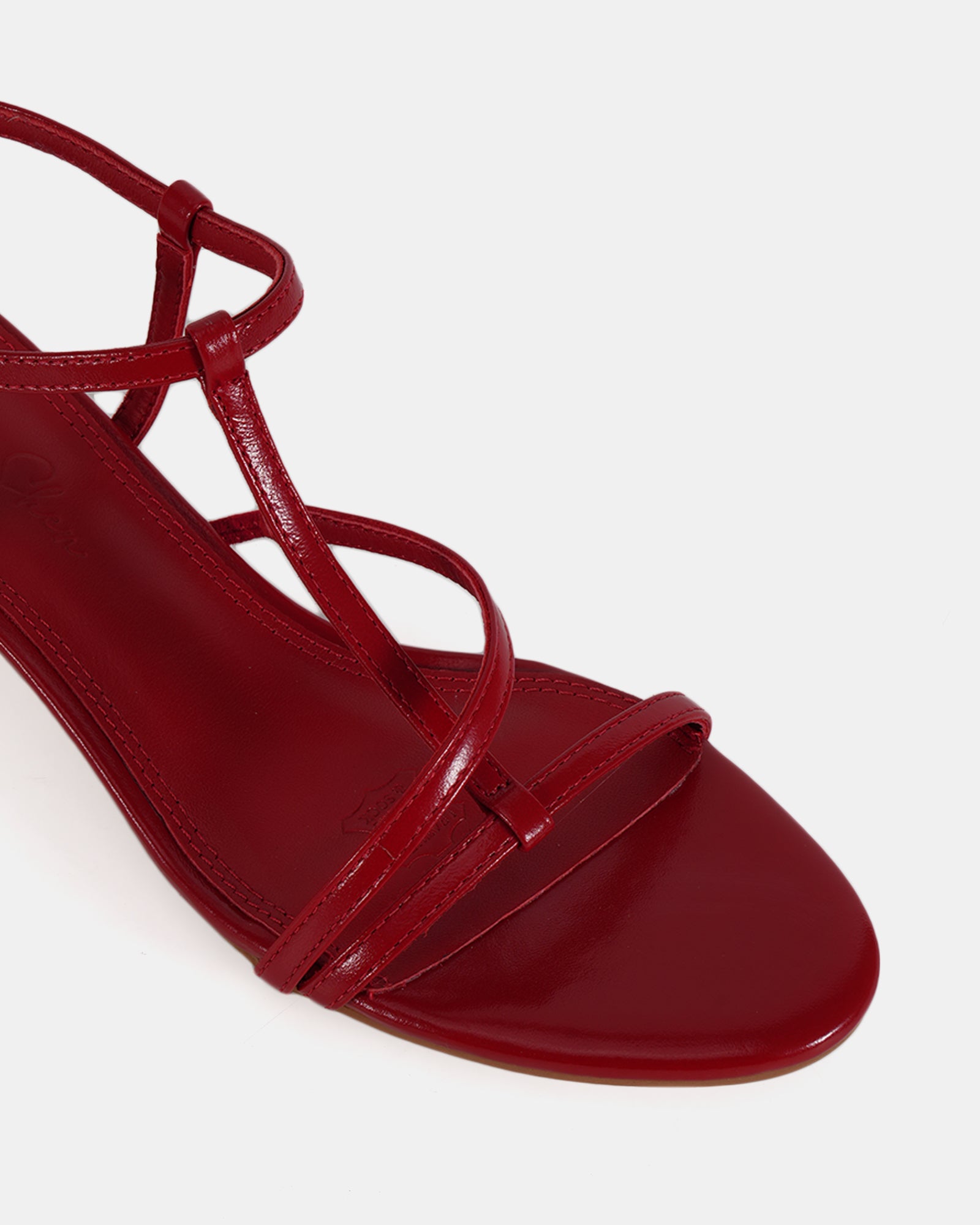 Nancy Red Leather Strappy Heel