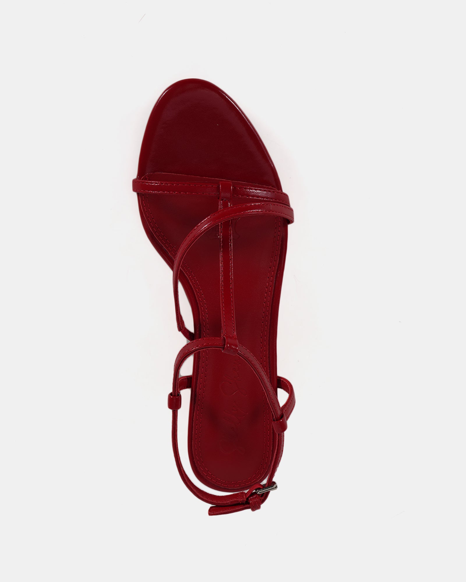 Nancy Red Leather Strappy Heel